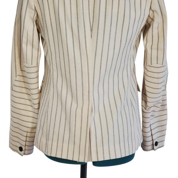 rag & bone Millie Striped Blazer Jacket Ivory Black Size 6 Office Size 6 - Picture 9 of 14
